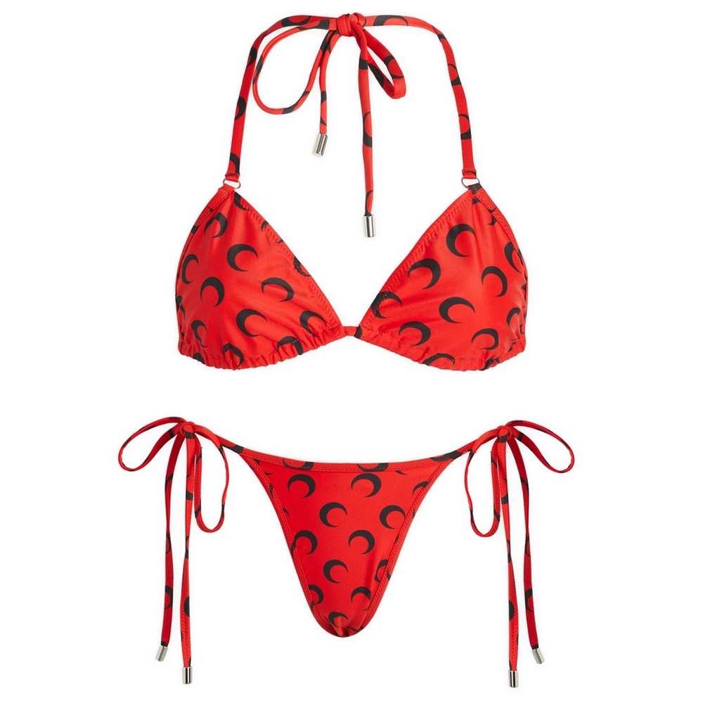 Marine Serre Red & Black 2 Piece Jersey Bikini